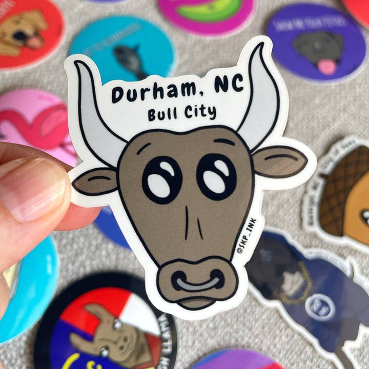 Durham NC Bull City | North Carolina | 2 inch Vinyl Sticker for wholesale by SKP ink