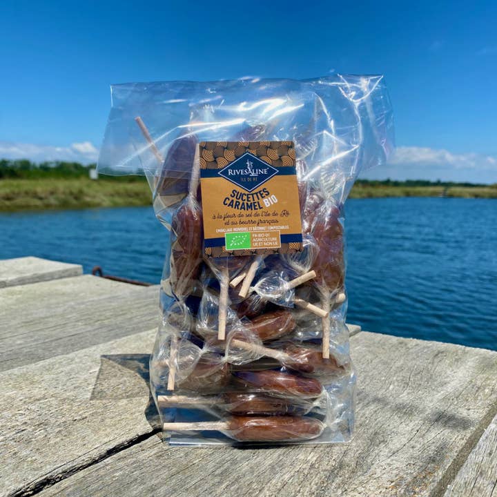 rivesaline – wholesale Lollipop – ORGANIC CARAMEL LOLLIPOPS WITH FLEUR DE SEL FROM ÎLE DE RÉ