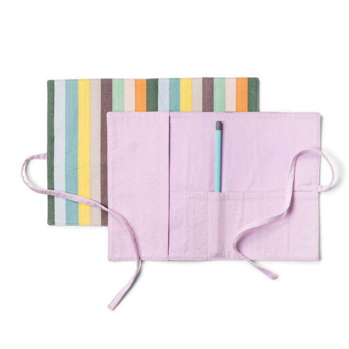 ESP BOLD STRIPE ROLL UP POUCH WITH TIE for wholesale by Fringe Studio