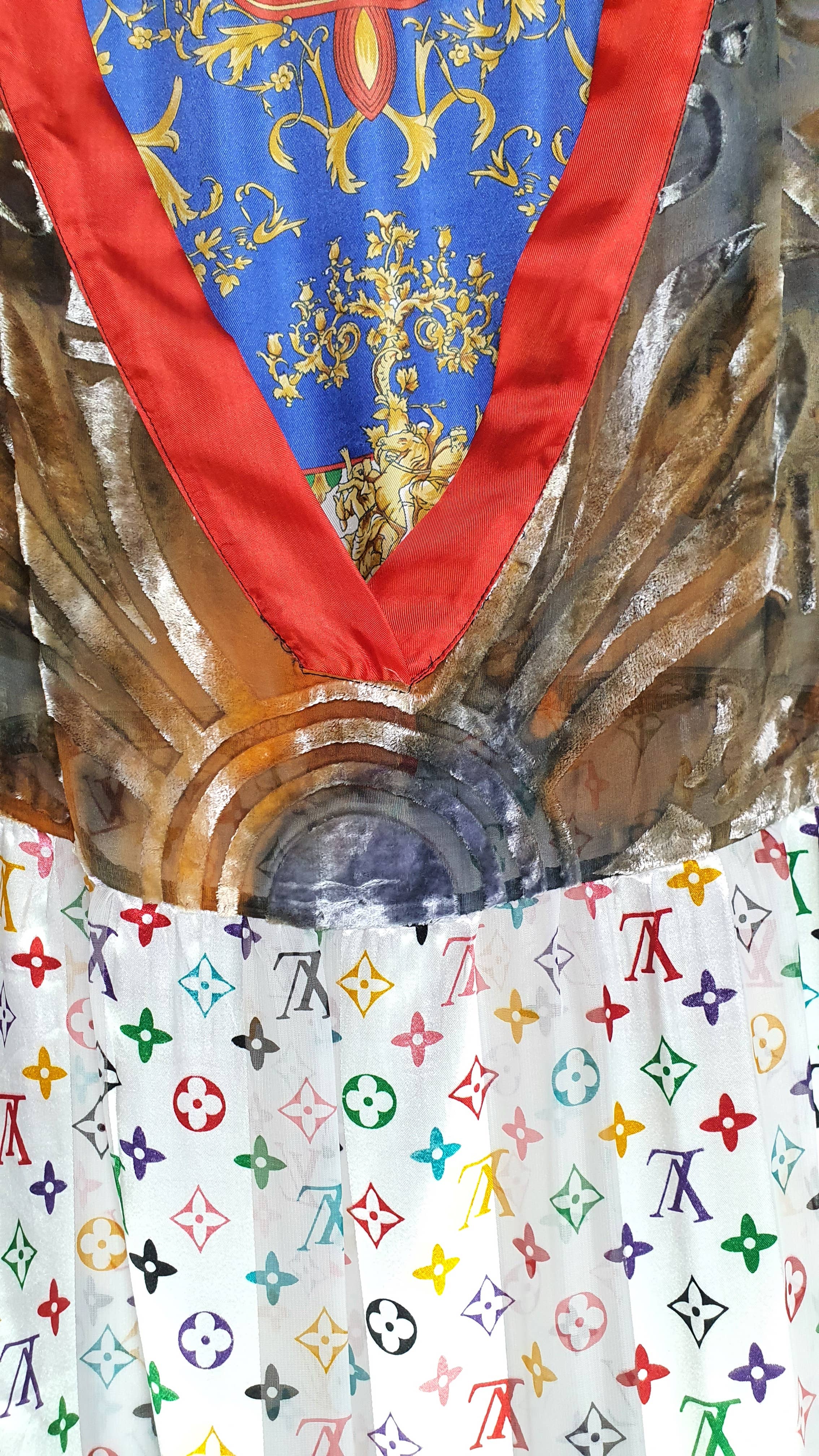 Beige & Co Thai Crafts - Wholesale Dress - Women's - Upcycled Silk Scarf Patchwork Maxi Dress – One-of-a-Kind 10