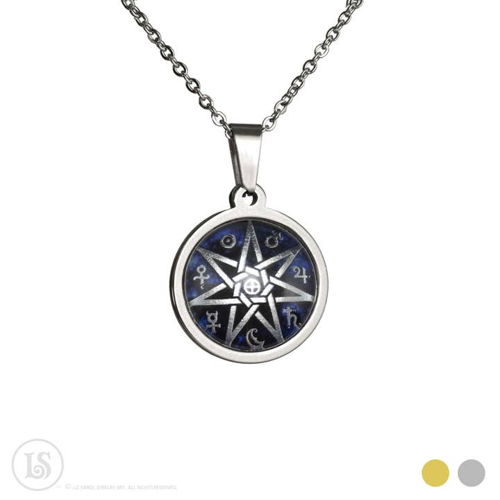 Liz Sabol Jewelry Art – wholesale Hänge-/berlockhalsband – Planetary Septagram - 7-pedig stjärna, litet hänge