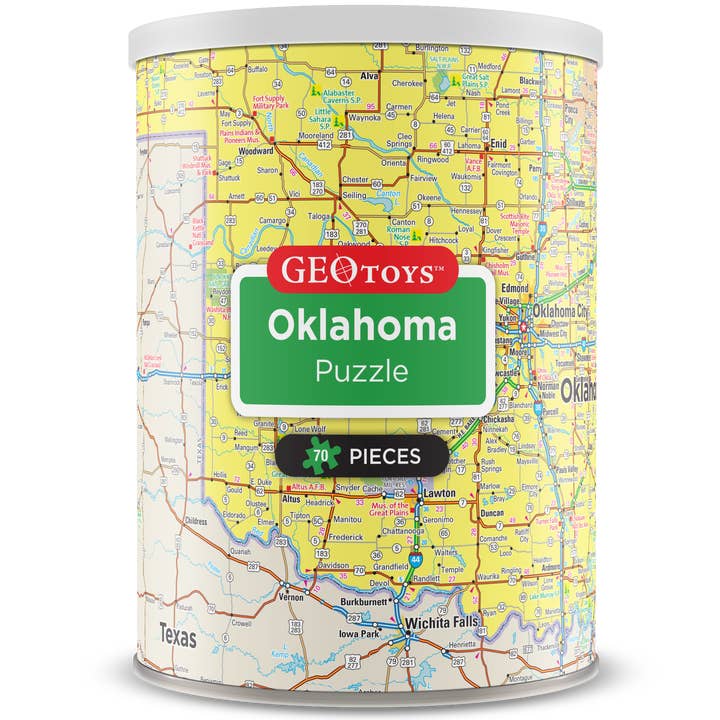 Geotoys - Wholesale Puzzle - Kids - Geotoys 70-piece Mini Puzzle - Oklahoma0