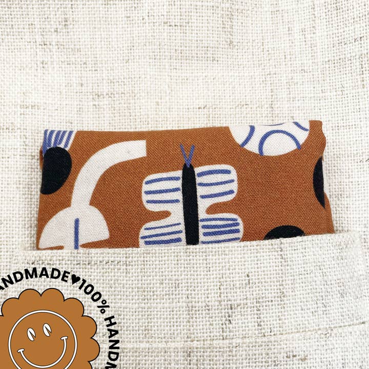 Terracotta Floral Pocket Square, Brown Floral Handkerchief for wholesale by ELSE