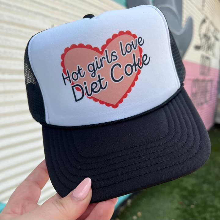 Turquoise & Tequila - Wholesale Trucker Hat - Women's - Hot Girls Love Diet Coke Trucker Cap (Multiple Color Options)