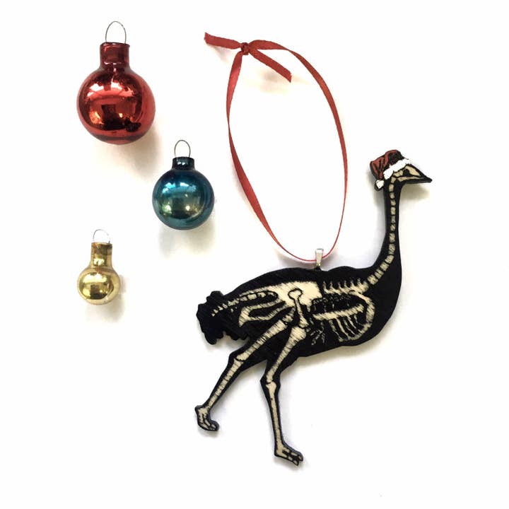 Struds skelet med Santa Hat Ornament - Spooky Halloween for engroshandel hos Toad Hill Farm