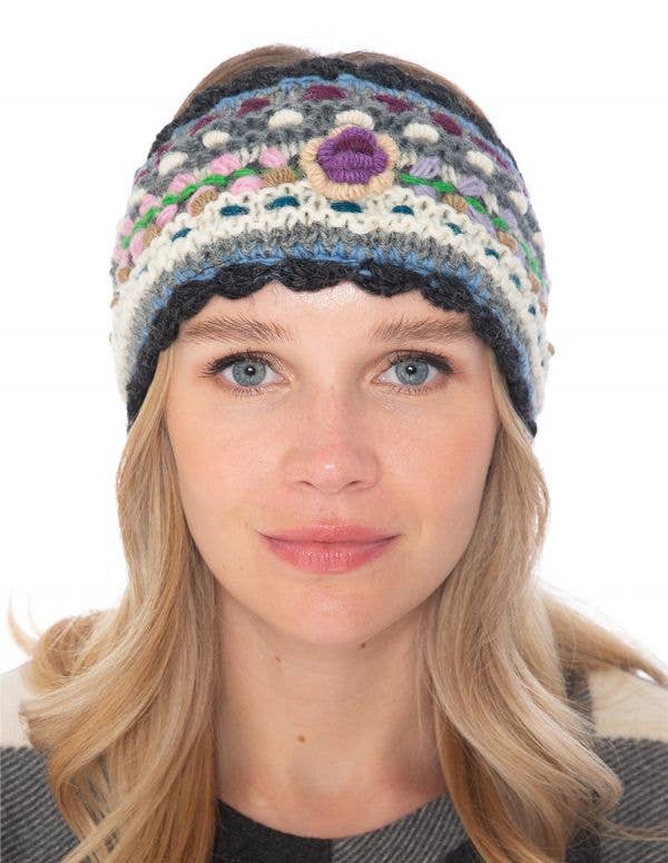 The Collection Royal / Royal Handicrafts – wholesale Fashion headband – women's – Floral Knitted Woolen Headband