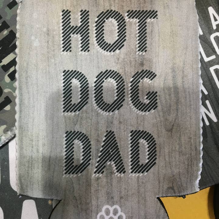 Hot Dog Dad Can Insulator for wholesale by The Dapper Paw
