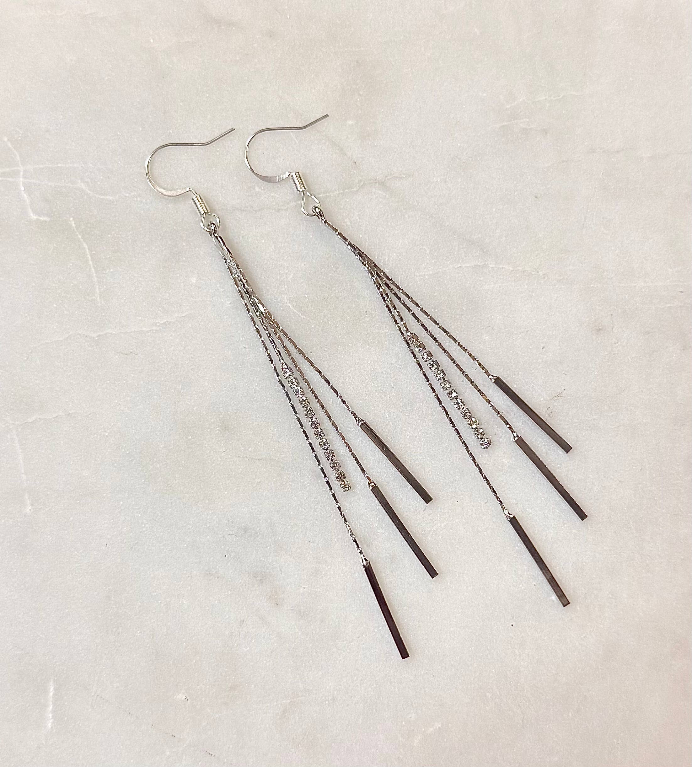 Clay and Trinkets - Wholesale Dangle Earrings - Drape Dangle Earrings Silver Option