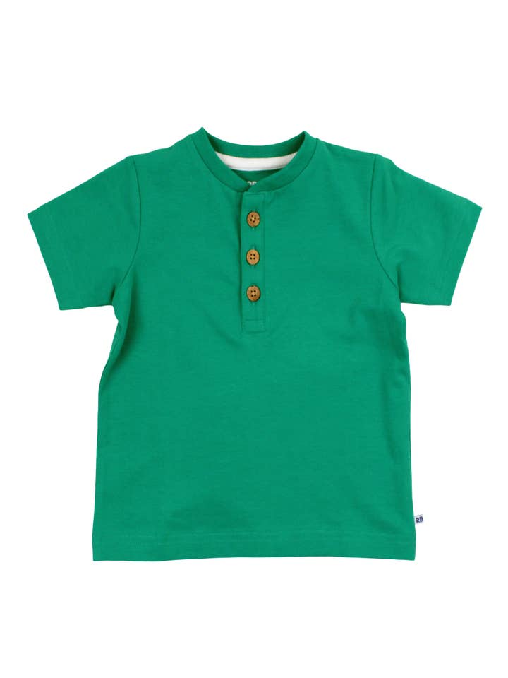 Boys Red & White Stripe Short Sleeve Henley for wholesale on Faire