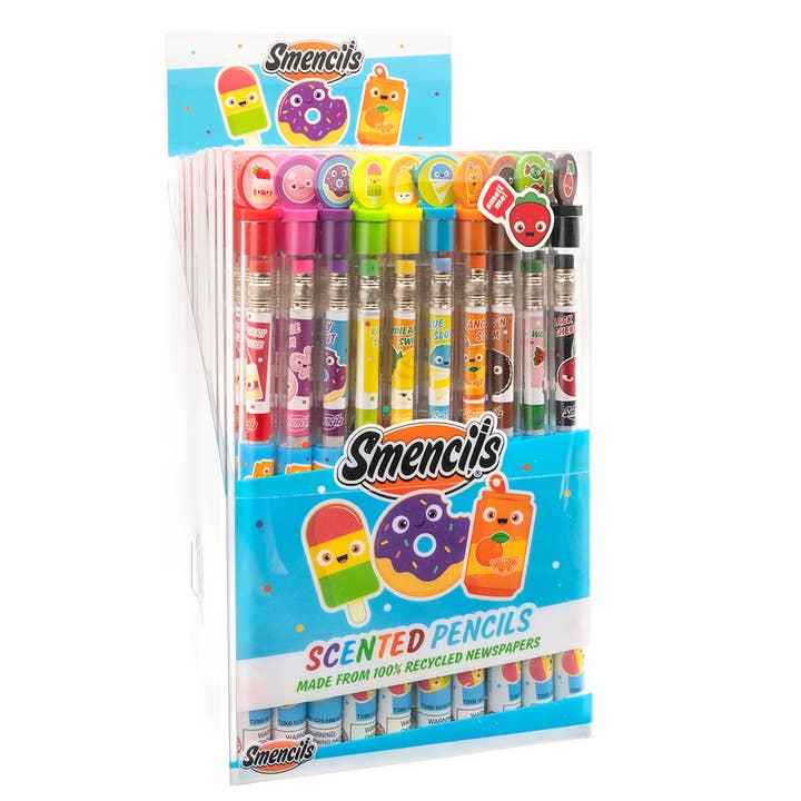 Smencils - Crayons parfumés fabriqués à partir de journaux recyclés pour la vente par Scentco, Inc