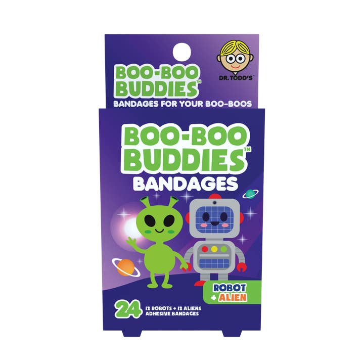 Barnplåster – Robot + Alien (24 st, Latexfri) för wholesale av Boo Boo Buddies