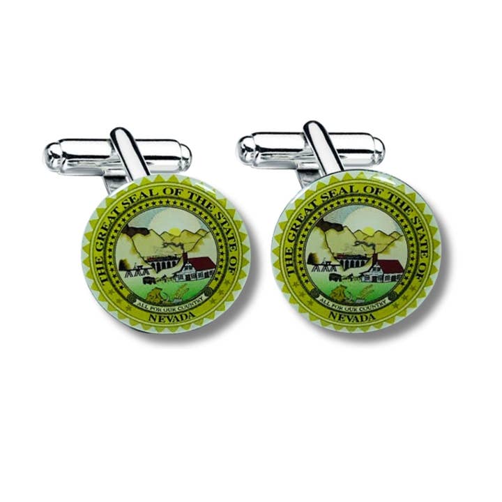 Boutons de manchette - Sceau de l'État du Nevada - États-Unis pour la vente par Worldwide Souvenirs