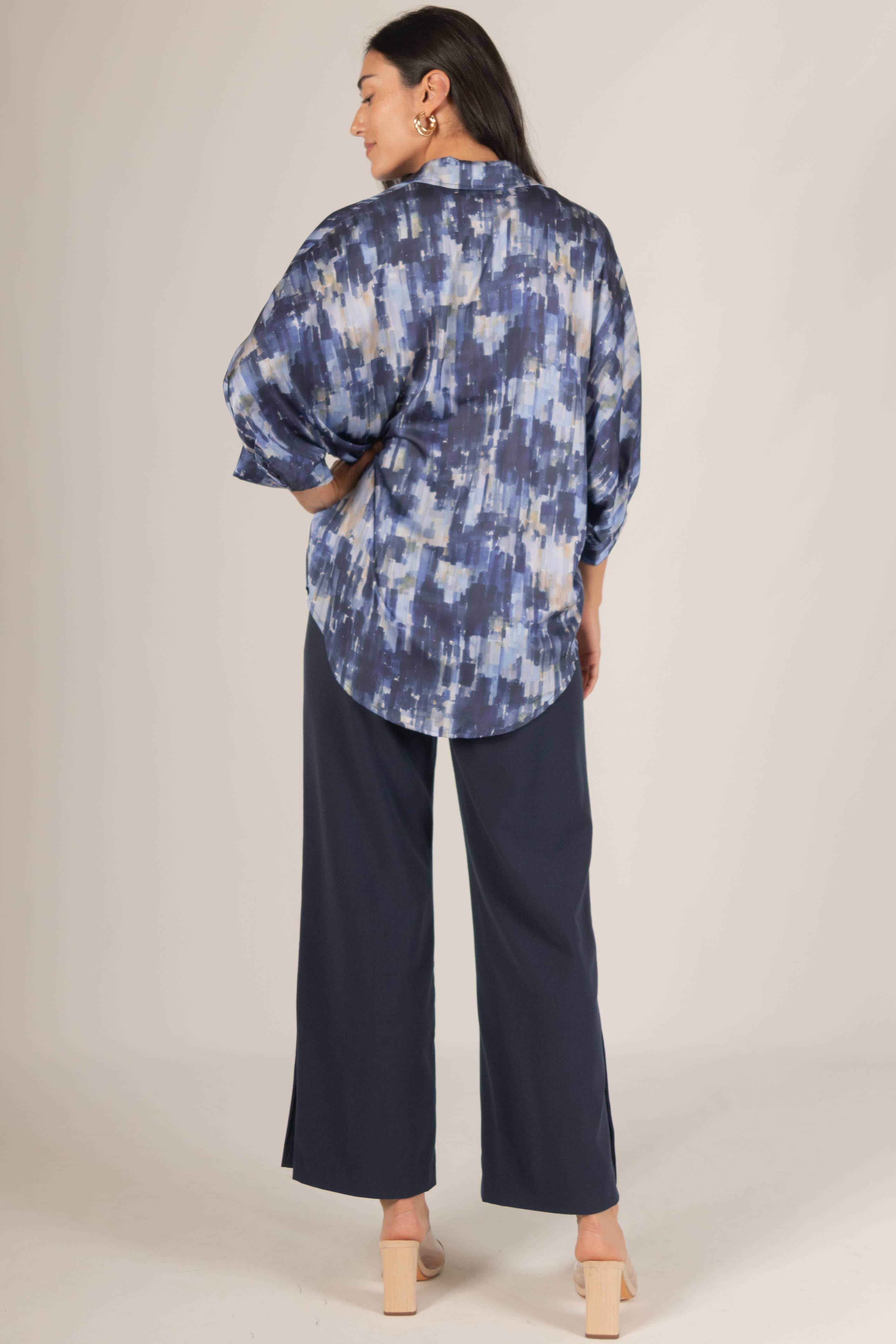 Before You Collection - Wholesale Pants - Women's - Woven Wide Leg Elastic Waist Side Slit Pants9