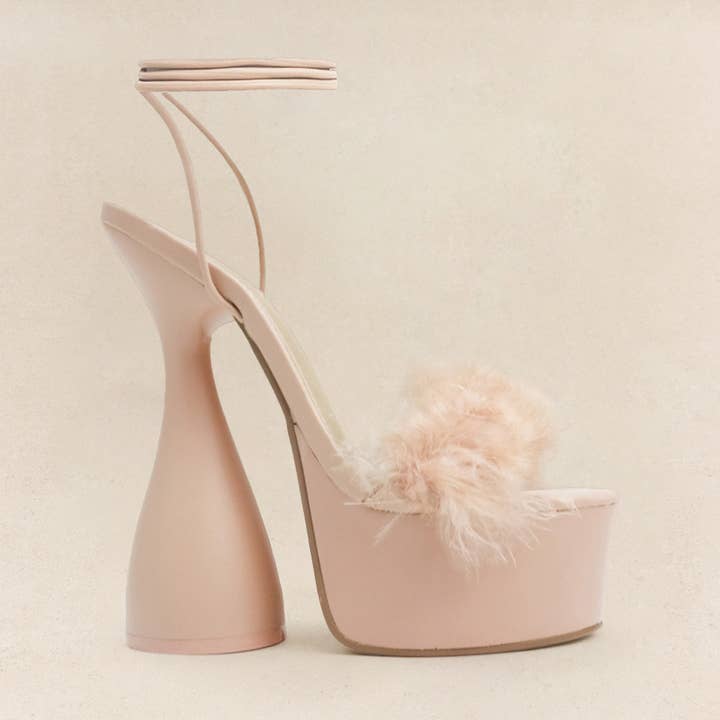 IMOGEN - Strap On Platforms w/ Faux Fur for wholesale by Lemonade Shoes