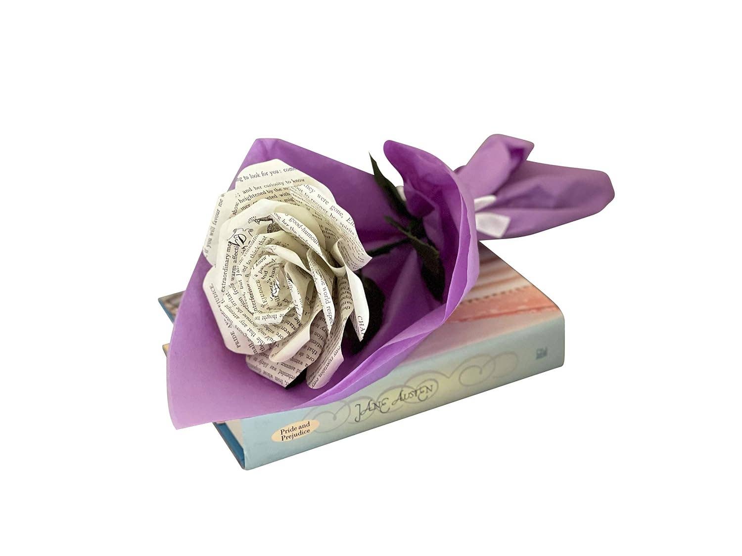 Literary Blooms - Wholesale Artificial Flowers - Pride and Prejudice Paper Rose – Medium (5")2