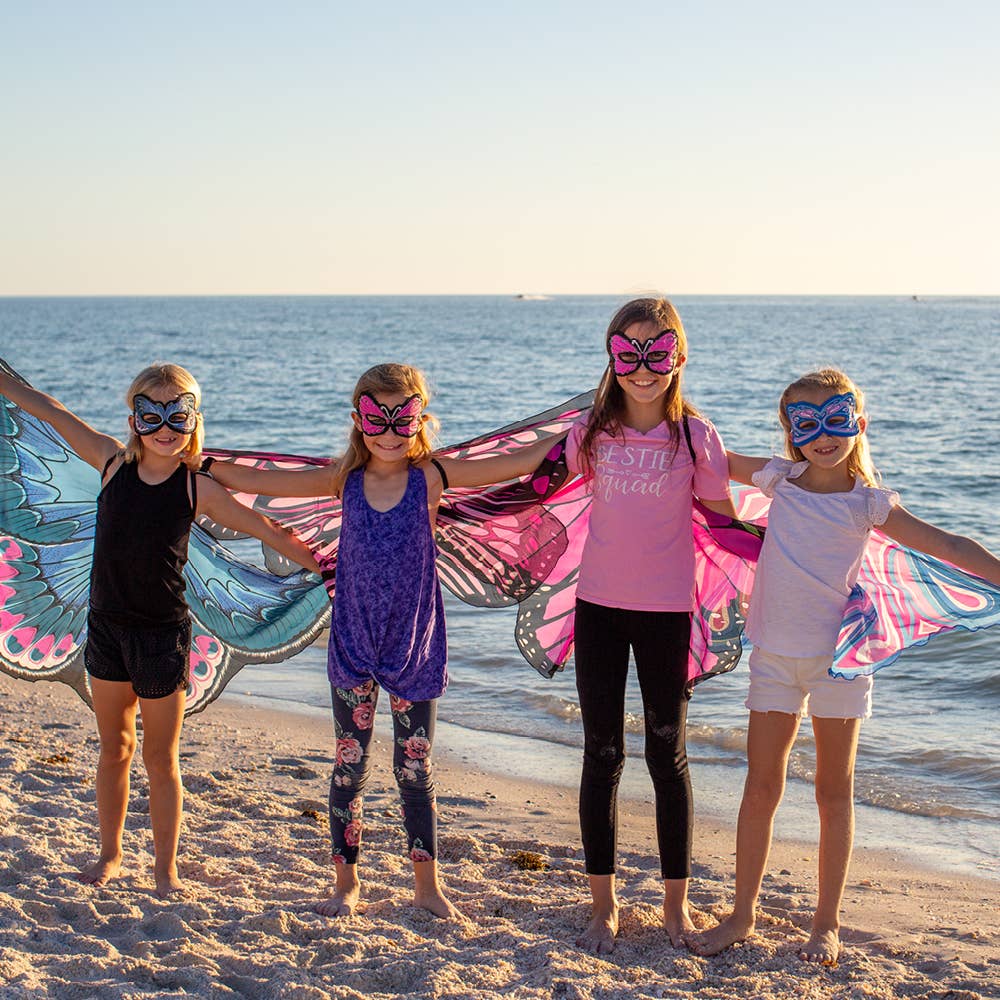 DREAMY DRESS-UPS® - Vente Cape – enfant - Blue Fortune Fairy Wings+Masque (costume cape pour enfants)4