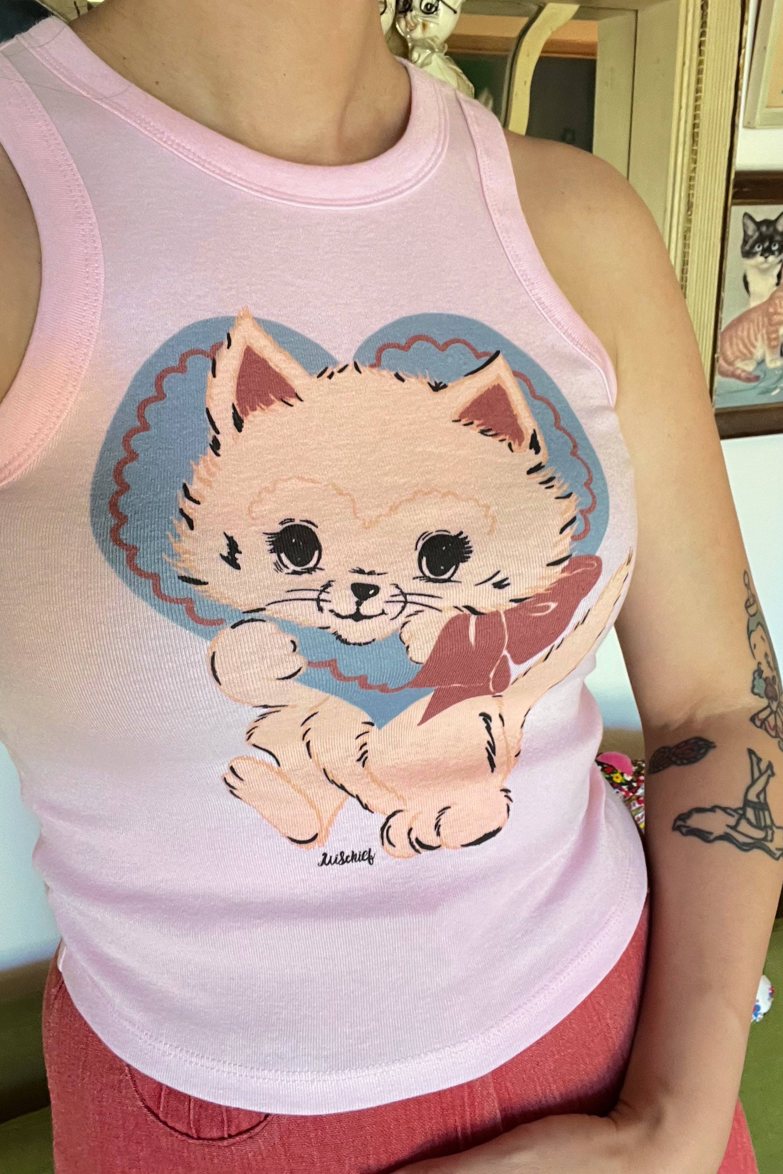 Mischief Made – wholesale Tank top – Women′s – Be Mine Rib Racer Tank in Pink1