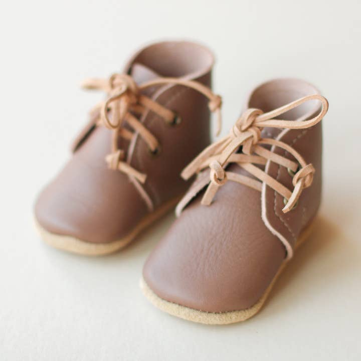 Baby Leather Boots in Clay | Neutral Baby Shoes for wholesale by Sun & Lace