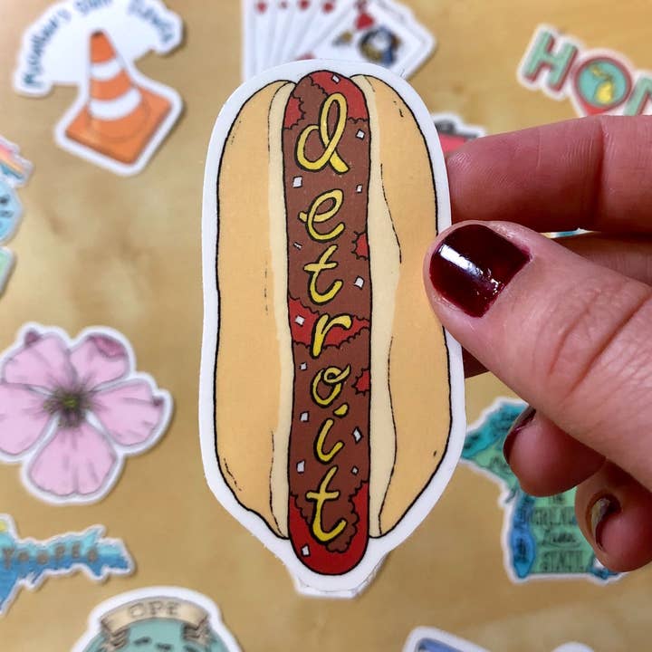 Detroit hot dog - Michigan Sticker for wholesale by Big Moods