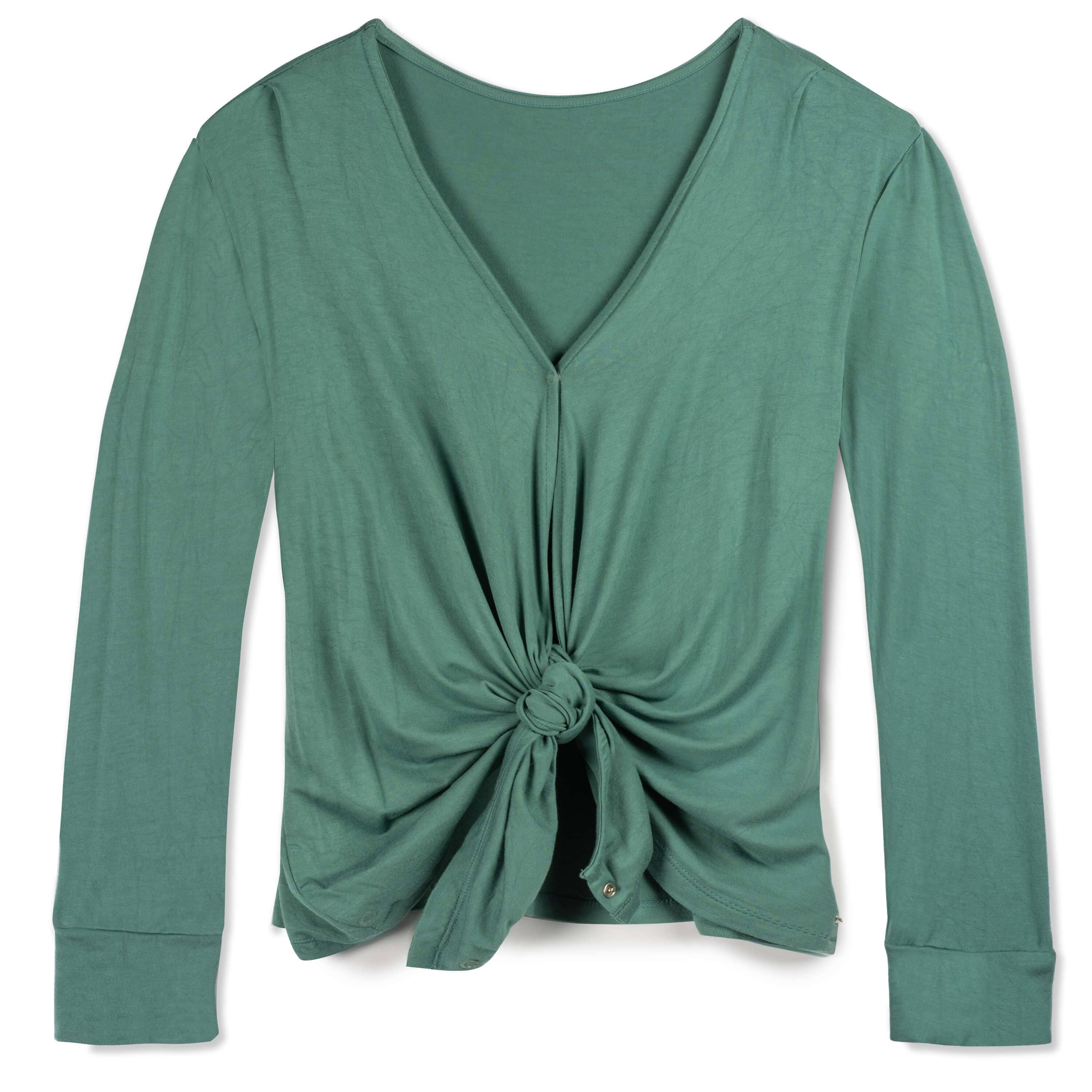 Nursing & Maternity Everywhere Long-Sleeve Wrap Blouse - Mineral for wholesale on Faire2