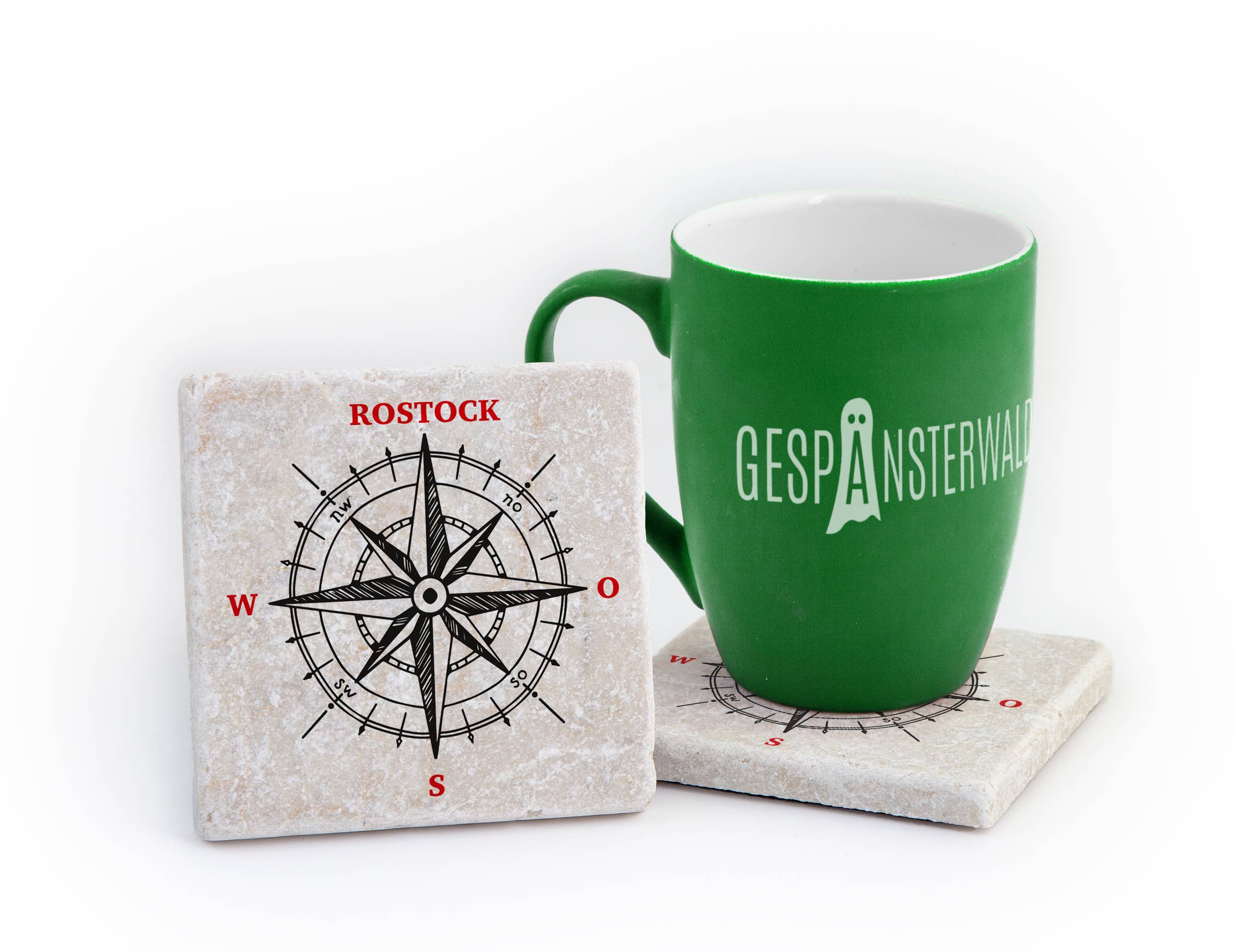 Gespänsterwald - Vendita all'ingrosso Sottobicchiere - Sottobicchieri in marmo Rostock Kompass3