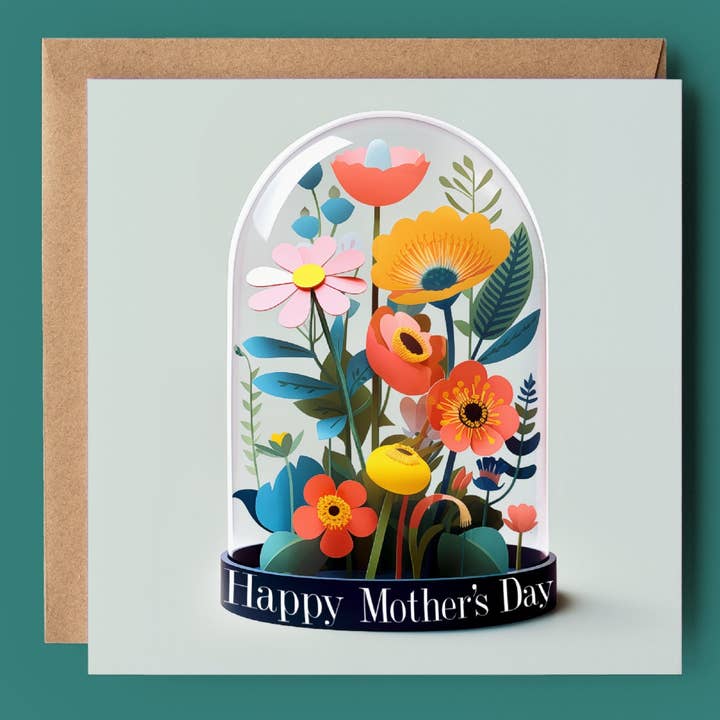 Mother's Day Bell Jar 2D Printed Card for wholesale by Good Post Day