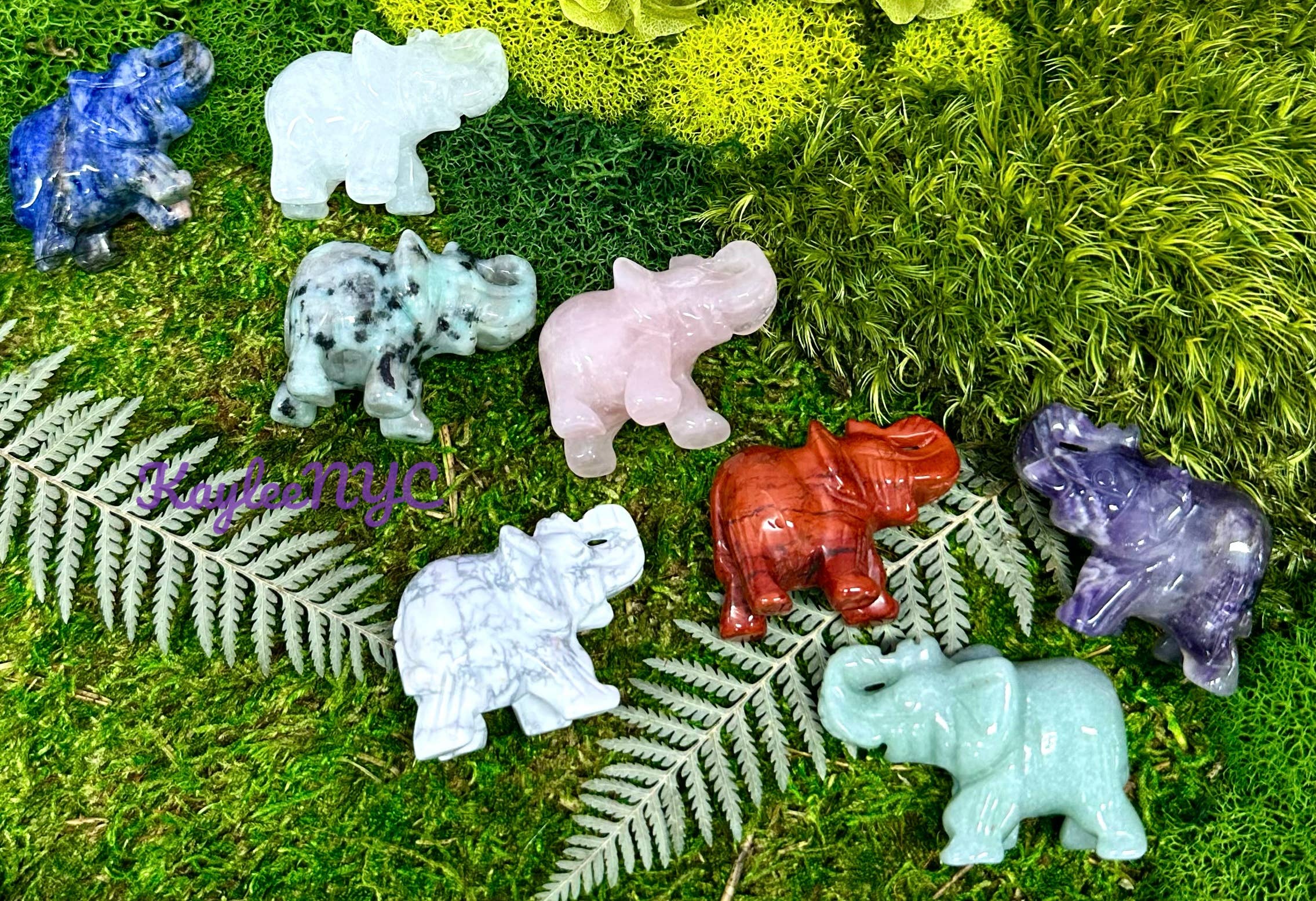 KayleeNYC - Wholesale Spiritual Stone/Crystal - 1.5” Natural mix Crystal Elephants Healing Energy2