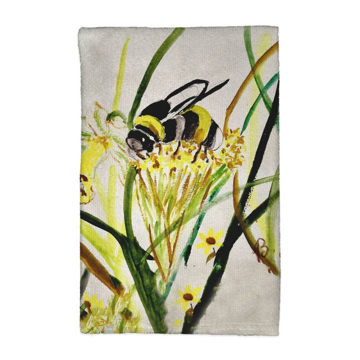 Bee & Flower Kitchen Towel for wholesale by Betsy Drake Interiors