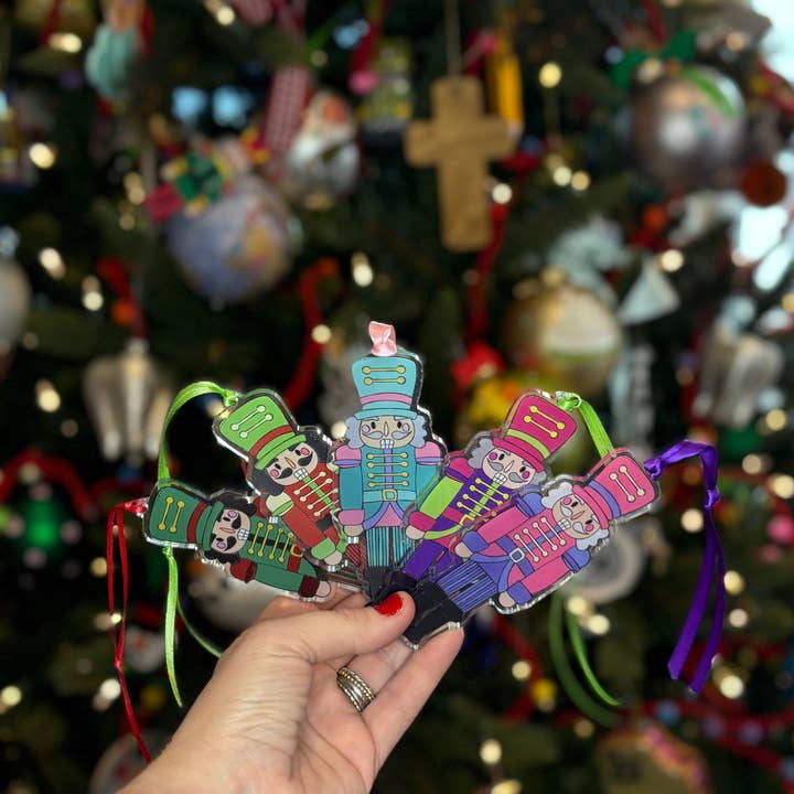 Casey Andrews Art - Wholesale Ornament - Colorful Nutcracker Red Acrylic Ornament1
