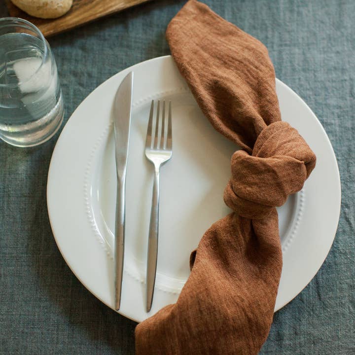 Creative Women - Wholesale Dinner & Cloth Napkin - Stone Washed Linen Hemmed Dinner Napkin