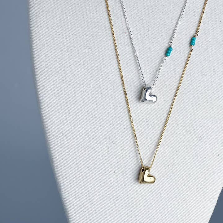 Jewelry | Puffy Heart Necklaces for wholesale by Alexis Drake