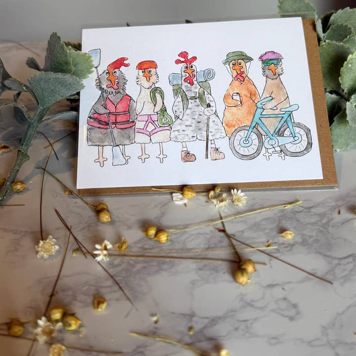 Quirks of Art co. - Wholesale Everyday Greeting Card - Watercolor Chicken Greeting Cards8