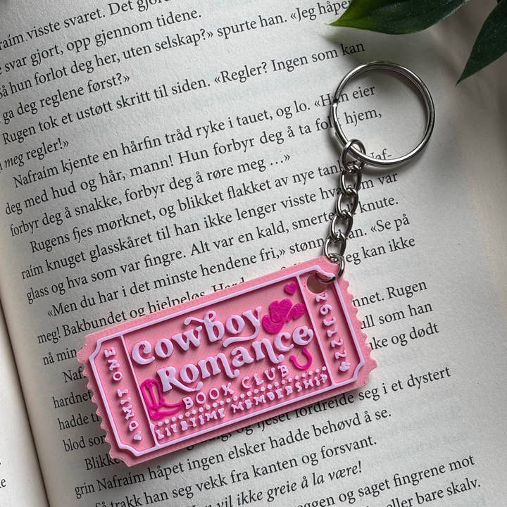 Nordic Book Adventure – wholesale Keychain – Women's – Cowboy Romance Ticket Keychain0