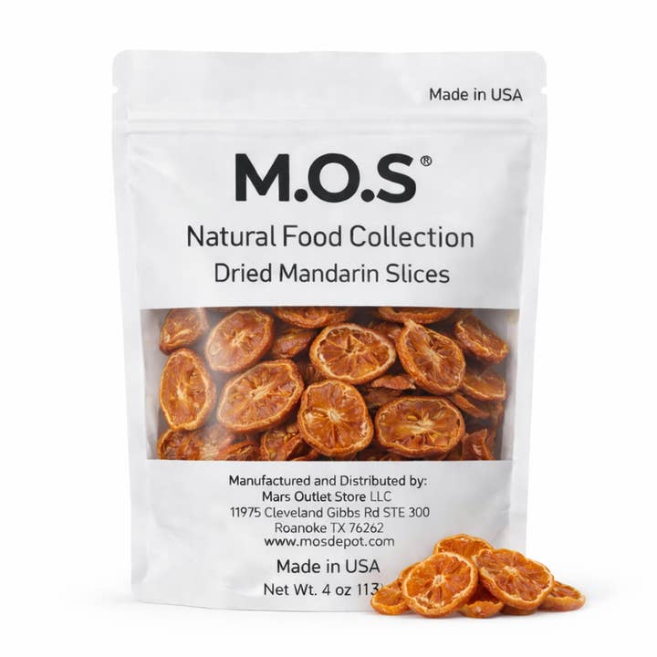 Gedroogde Mandarijn Sinaasappelschijfjes 4 oz Gedehydrateerde Citrusvruchtensnack Enkel Ingrediënt Geen Toegevoegde Suiker Veganistisch Gemaakt in de VS voor wholesale door Mars Outlet Store LLC