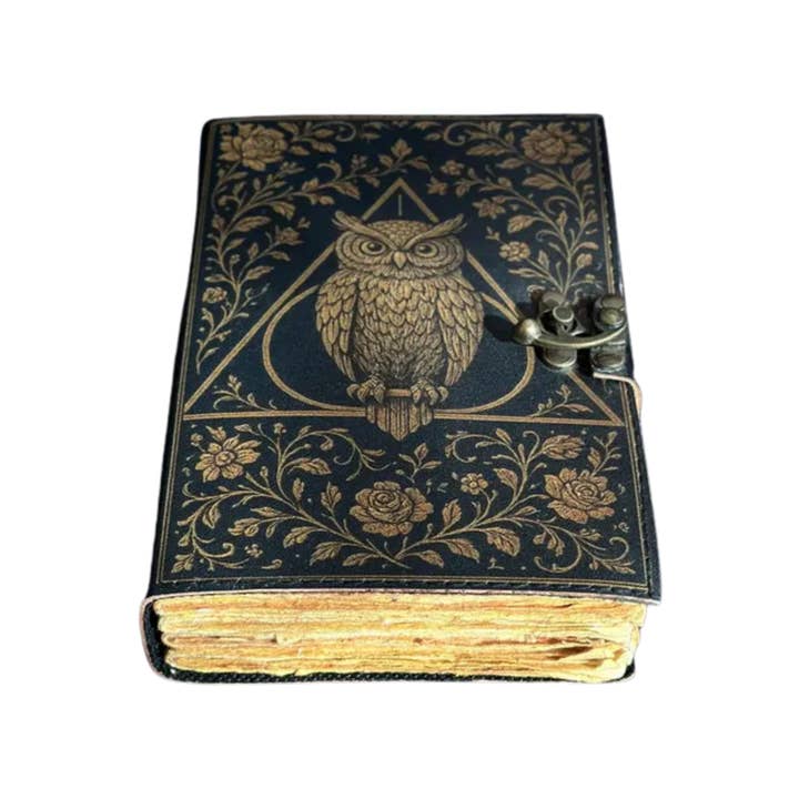 Journal en cuir Tarot Hibou Grimoire Carnet de notes Couverture pour la vente par Billion Brothers