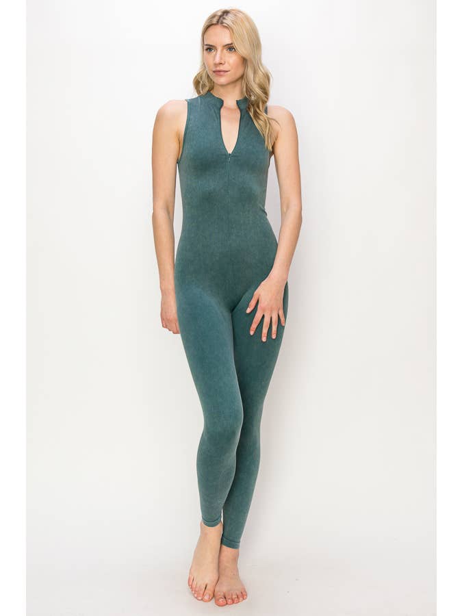 ANWND - Wholesale Unitard - Women's - 51915W-WASHED SLEEVELESS CATSUIT