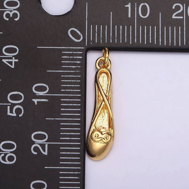 Aim Eternal - Wholesale Individual charm/pendant - 24K Gold Filled Ballet Dance Flat Shoes Charm | AC8641