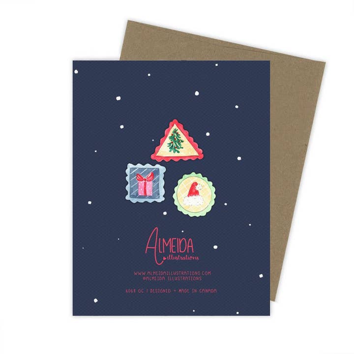 Almeida Illustrations - Wholesale Christmas Card - Christmas Stamps Card3