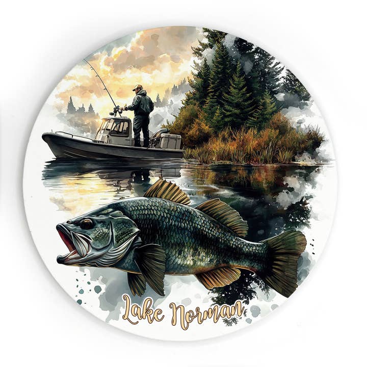 Custom Fishing Art Magnets- Name Drop Any Location! for wholesale by Map Mom