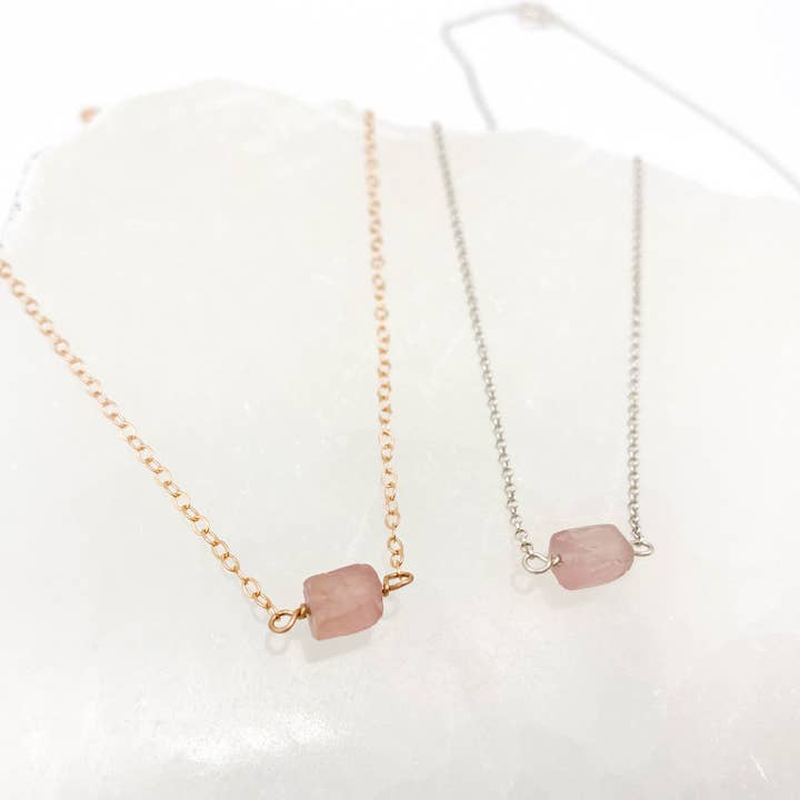 Luna Pines – Colar pingente/pendente por atacado – Colar de quartzo rosa todos os dias2