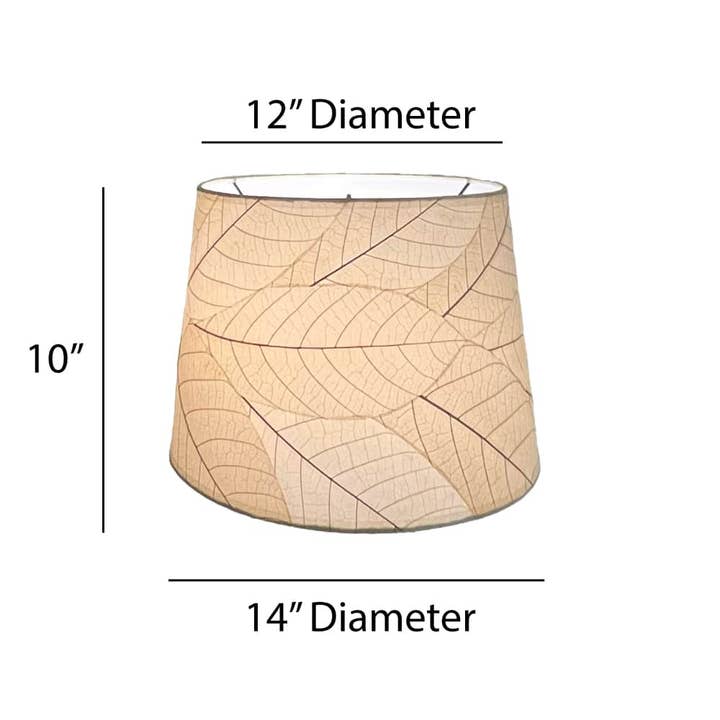 Eangee Home Design – Großhandel Lampenschirme – 14-Zoll-Trommelschirm, konisch, Natur, Kakaoblätter auf dem Schirm3