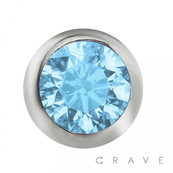 SS GREEN GA mm mm DERMAL ANCHOR HEAD WITH 5MM ROUND COLOR GEM for wholesale on Faire3