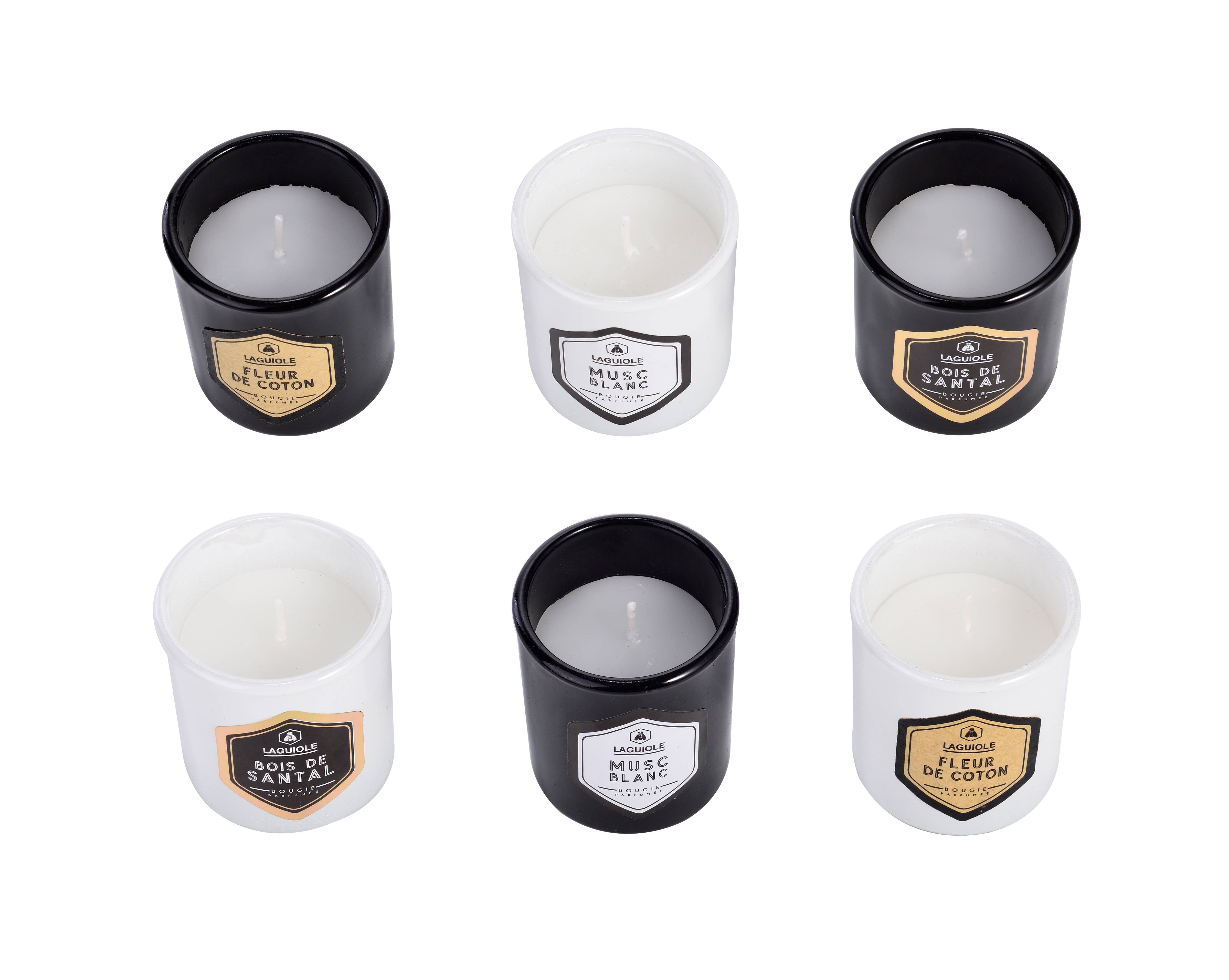 POLYFLAME / LAGUIOLE BOUGIES - Wholesale Jar/Filled Candle - Set of 6 assorted scented candles 30 g2