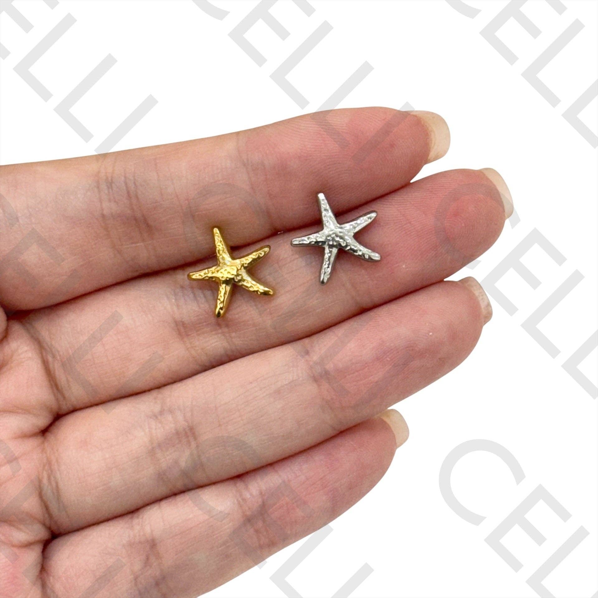 Celli Biju - Wholesale Stud/Post Earrings - Steel Earring - starfish1
