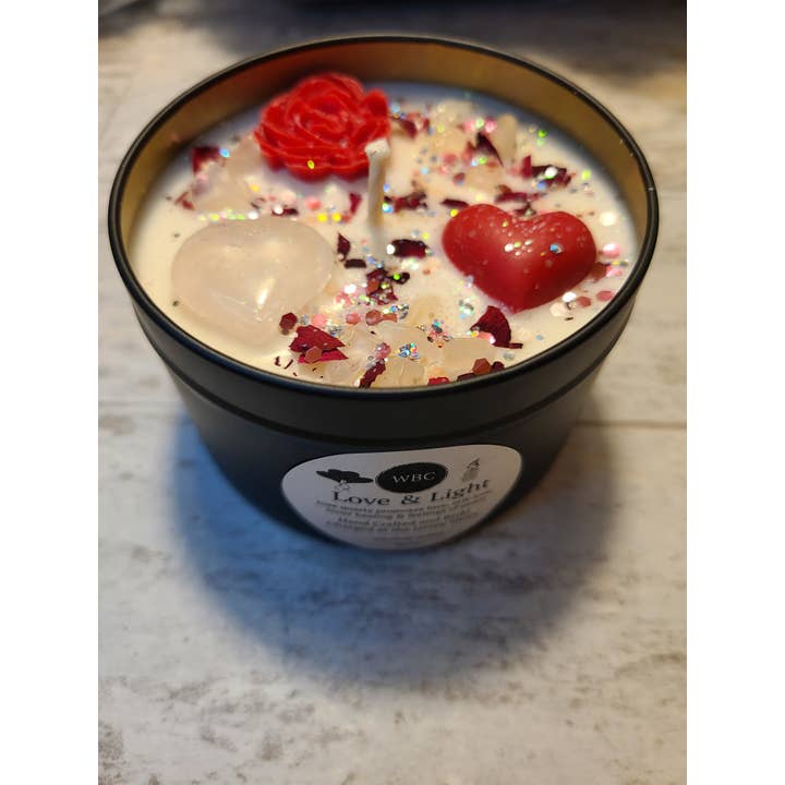 WBC Shops - Wholesale Jar/Filled Candle - Love and Light Soy Intention Candle, for Self Love1