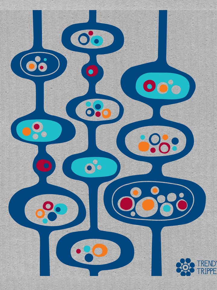 MCM Pods NAVY + BORDEAUX Zweedse vaatdoek op grijs voor wholesale door Trendy Tripper