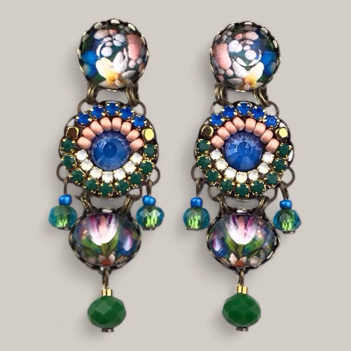 Handmade crystal earrings FORESTIER for wholesale by melizijewelry