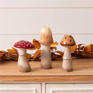 Audrey's Home & Gift - Vente Vases - Vases à boutons de champignons (Pk/03 Ast)2