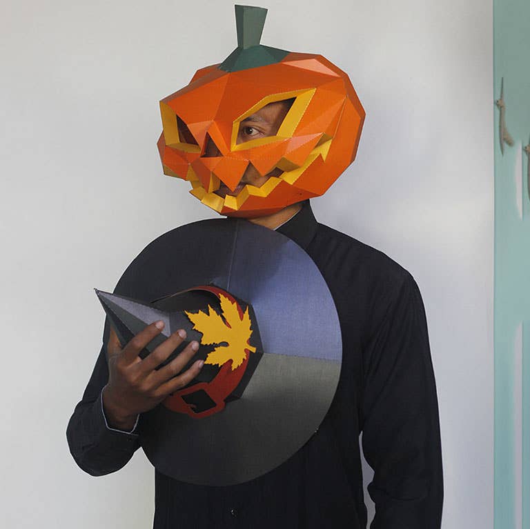 PAPERCRAFT WORLD - Wholesale DIY Craft Kit - 3D PaperCraft Pumpkin Origami Mask1