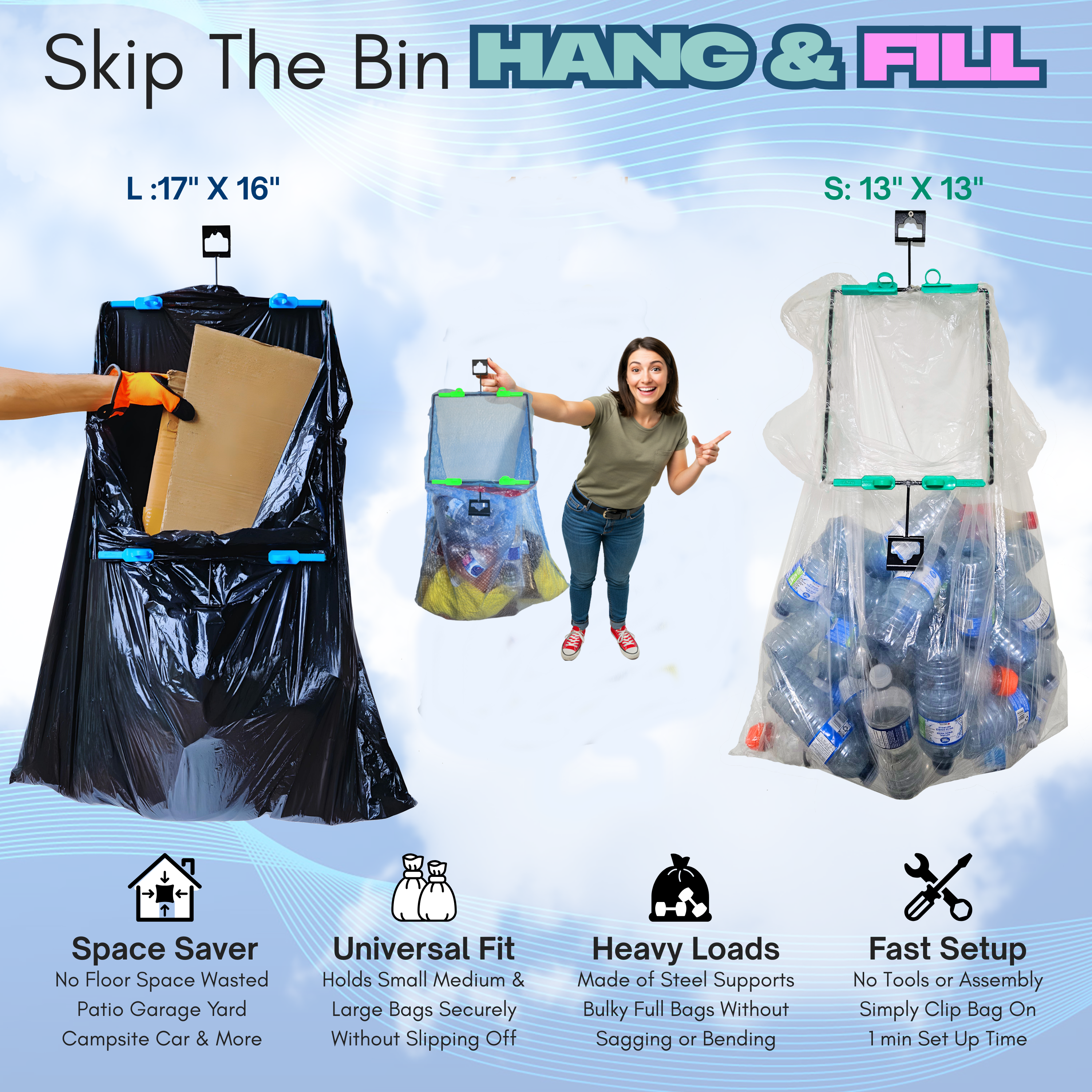 BagEZ - Wholesale Rubbish can/Rubbish bin - BagEZ Trash Bag Holder: Large8